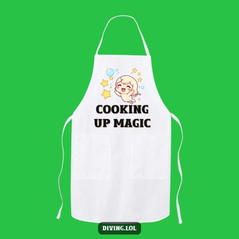Funny Star Bubbles Apron, Chef's Underwater Magic Kitchen Wear