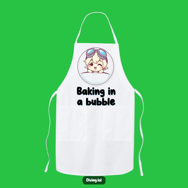 Funny Bubble Character Apron: Goggle Smile Chef's Fun Kitchen Wear Funny Gift