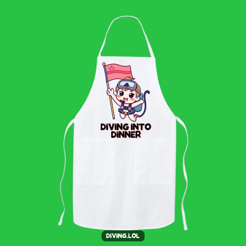 Funny Dive Flag Apron: Cook with Ocean Cheer and Fun