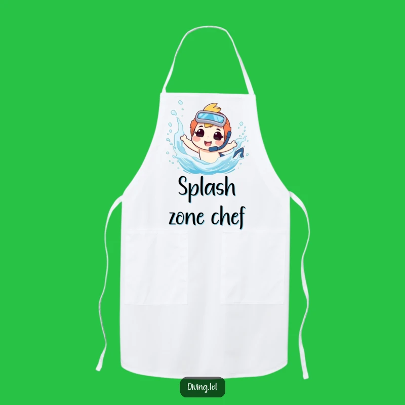 Funny Diver Apron - Playful Splash Kitchen Bib, Hilarious Cooking Gift