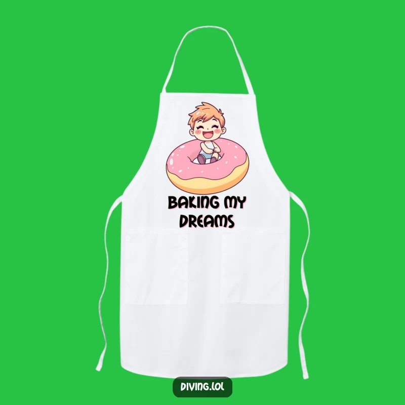 Funny Donut Rider Apron: Joyful Chef Character, Cooking Fun Gift