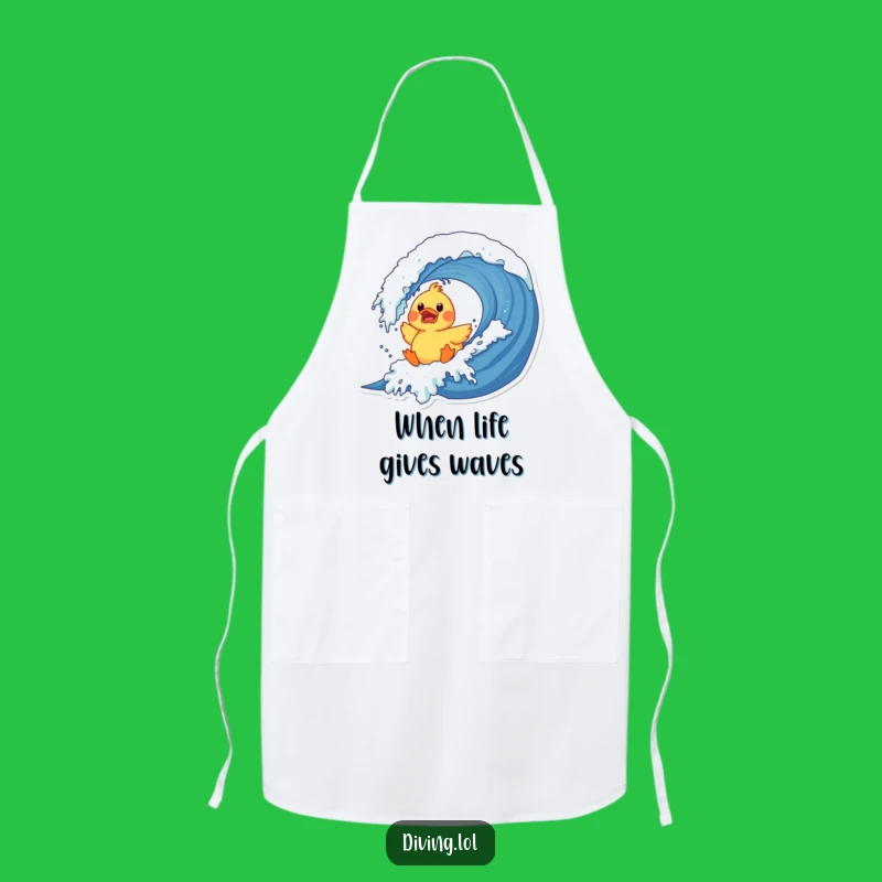 Funny Duck Wave Apron: A Hilarious Kitchen Accessory, Perfect Funny Gift