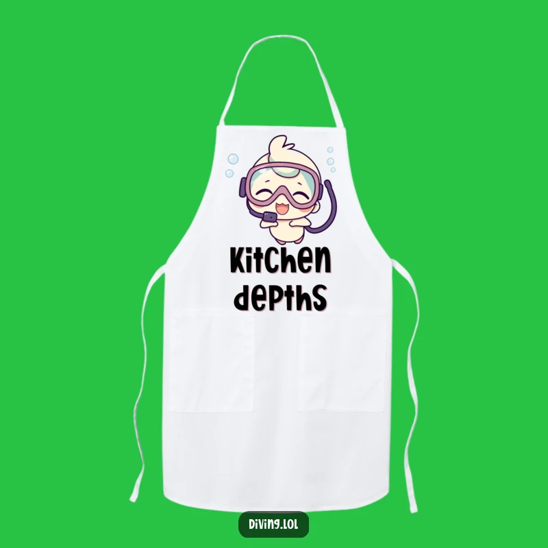 Funny Kawaii Scuba Apron: Kitchen Character's Underwater Giggles Cooking Gift