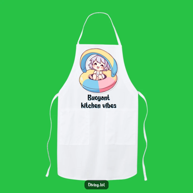 Funny Poolside Apron: Character Floating Joyfully!