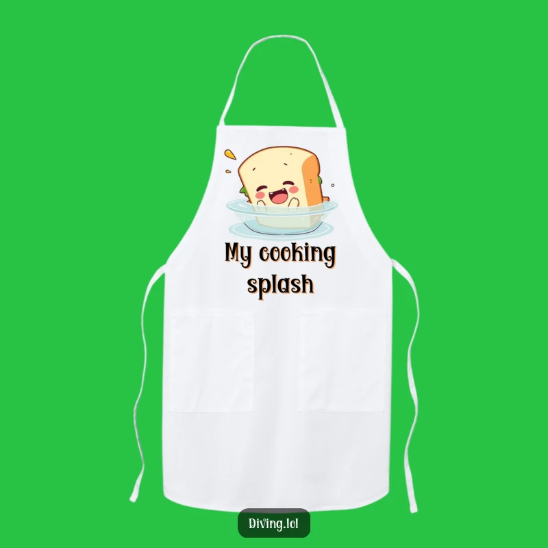 Funny Sandwich Belly Flop Apron: Kitchen Fun with a Comical Food Mishap
