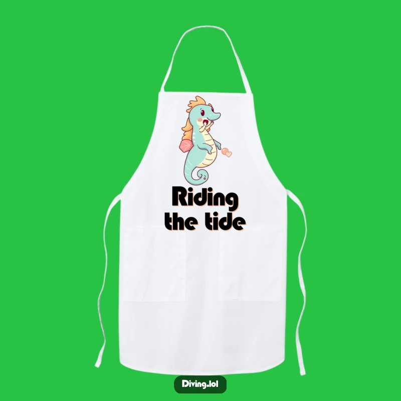 Funny Seahorse Rider Apron: Kitchen Character's Joyful Ocean Cooking Gift