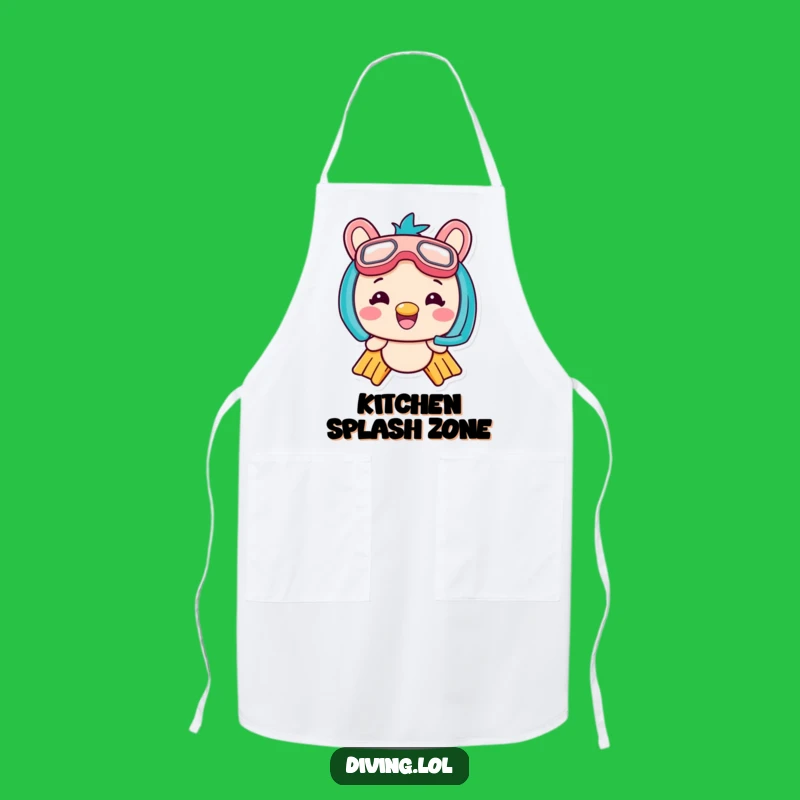 Funny Kawaii Flippers Apron: Cook with Underwater Cheer