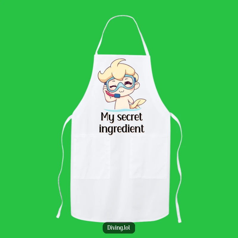 Funny Winking Snorkeler Apron: Kitchen Dive Fun, Humorous Funny Gift for Chefs