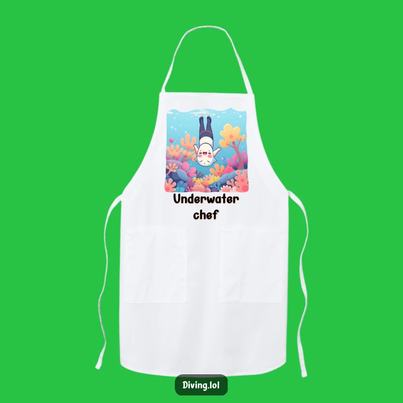 Funny Underwater Chef Apron - Cook with Humorous Aquatic Flair
