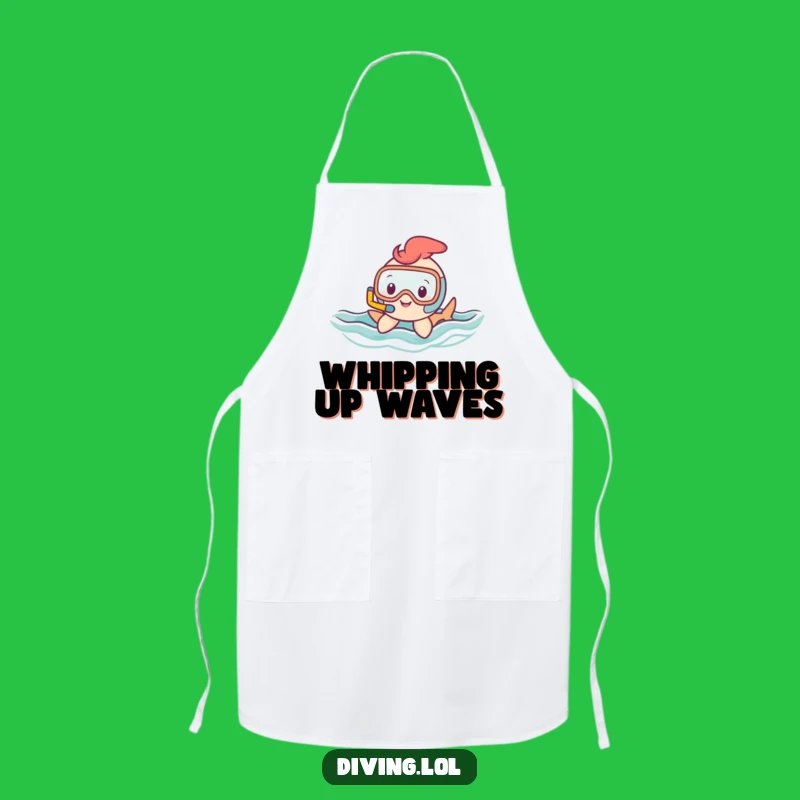 Funny Snorkel Character Apron: Happy Swimmer's Wavy Kitchen Fun Funny Gift