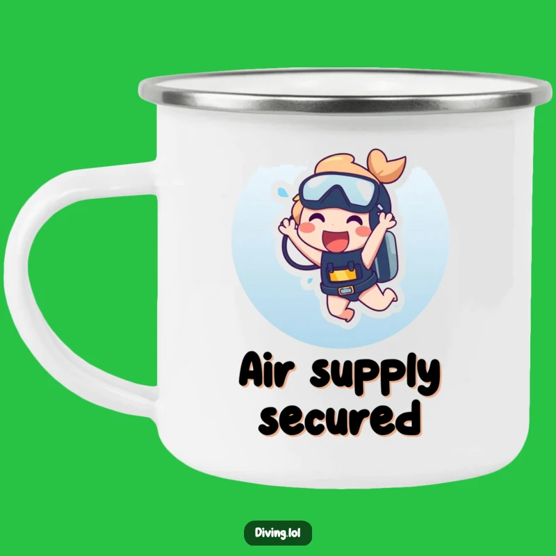 Funny Dangling Scuba Camping Mug: Outdoor Laughs, Cheerful Funny Gift