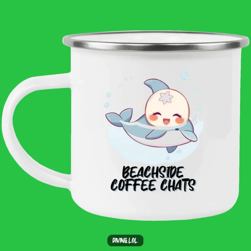Funny Creature & Dolphin Camping Mug: Your Cheerful Outdoor Companion