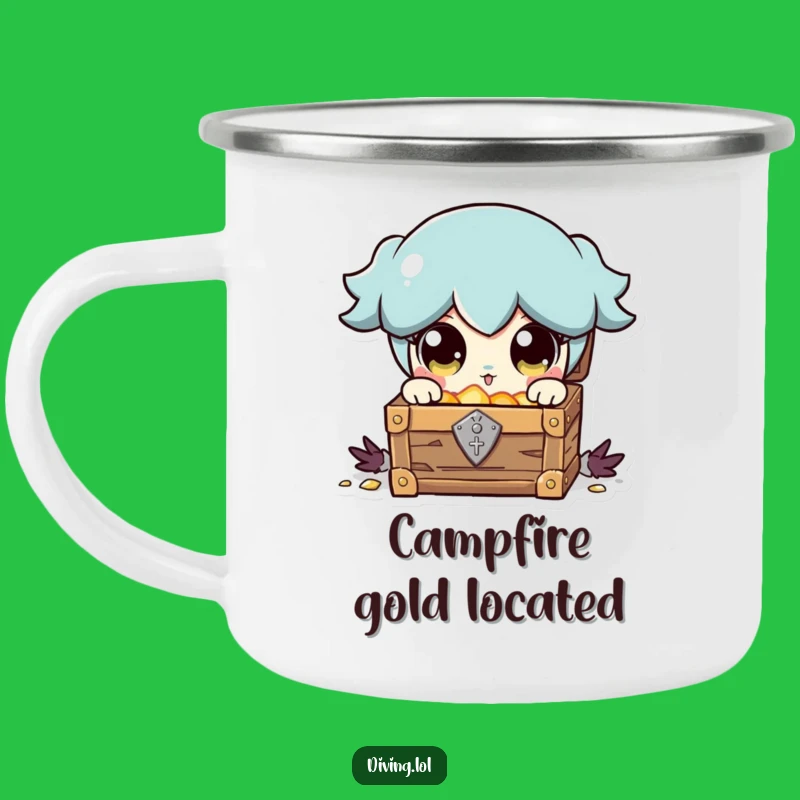 Funny Campfire Treasure Mug: Shiny Eyes, Outdoor Adventure Humor Gift