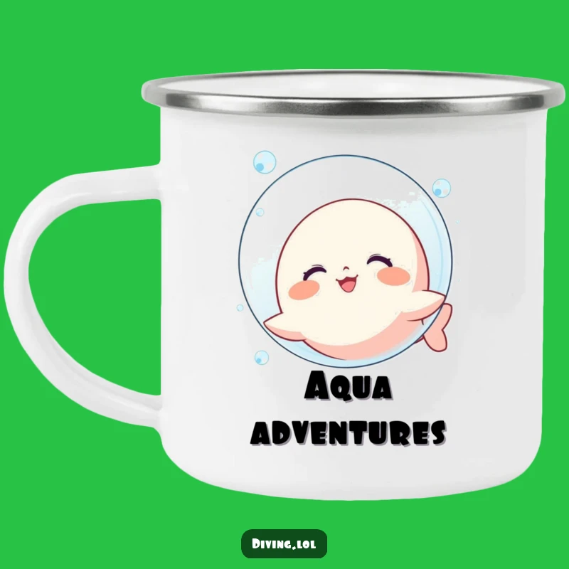 Funny Bubble Kawaii Camping Mug: Underwater Adventure Drinkware, Hilarious Gift