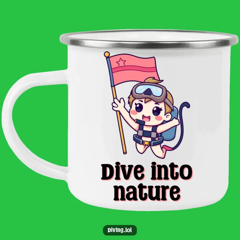 Funny Dive Flag Camping Mug: Ocean Greetings for Your Adventures