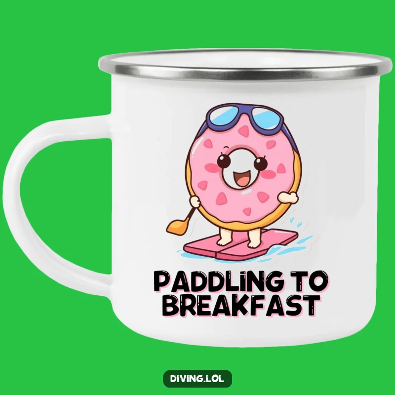 Funny Doughnut Paddling Camping Mug: Adventure Fuel with Cheerful Aquatic Vibes