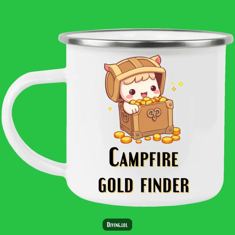 Funny Explorer Mug: Cute Character With Treasure - Hilarious Campfire Treasure Gift