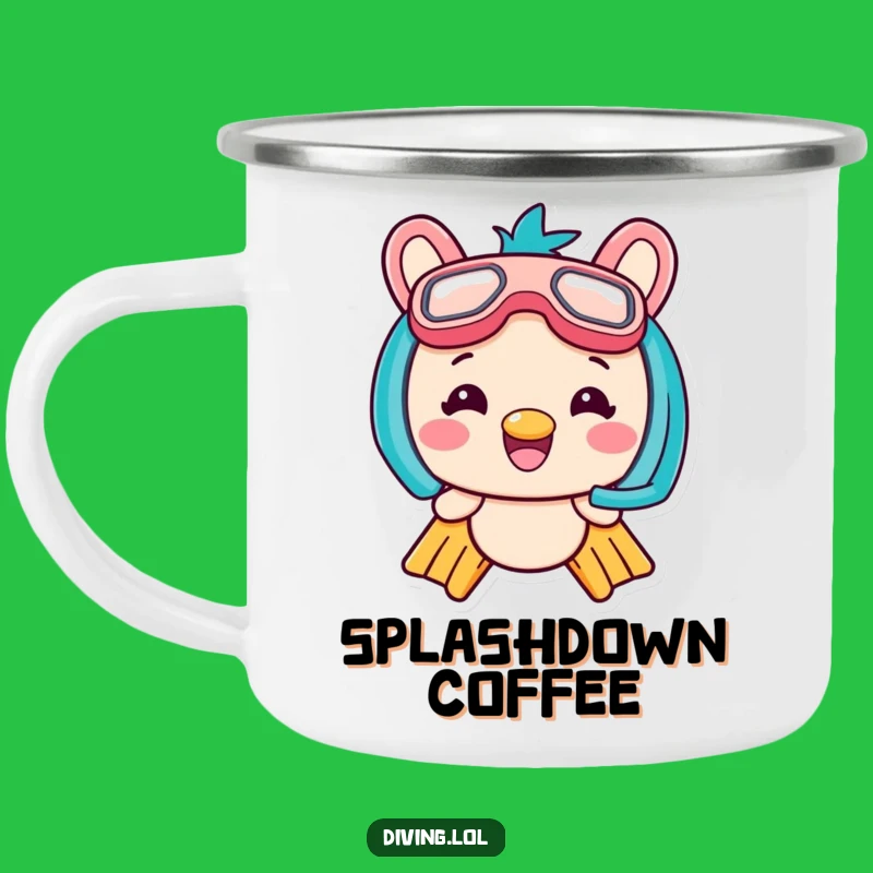 Funny Kawaii Flippers Camping Mug: Adventure Sips with a Grin