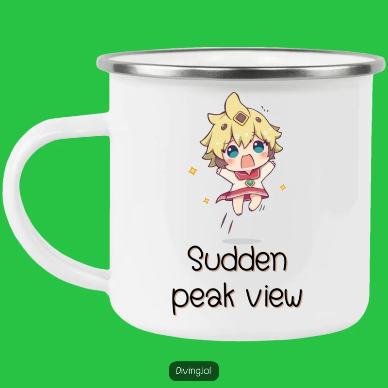 Funny Startled Ascent Camp Mug: Rapid Rise, Hilarious Outdoor Gift