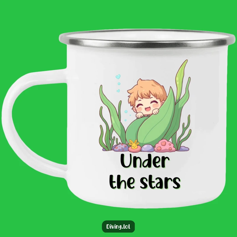 Funny Underwater Peek Camping Mug: Adventure with Aquatic Charm!
