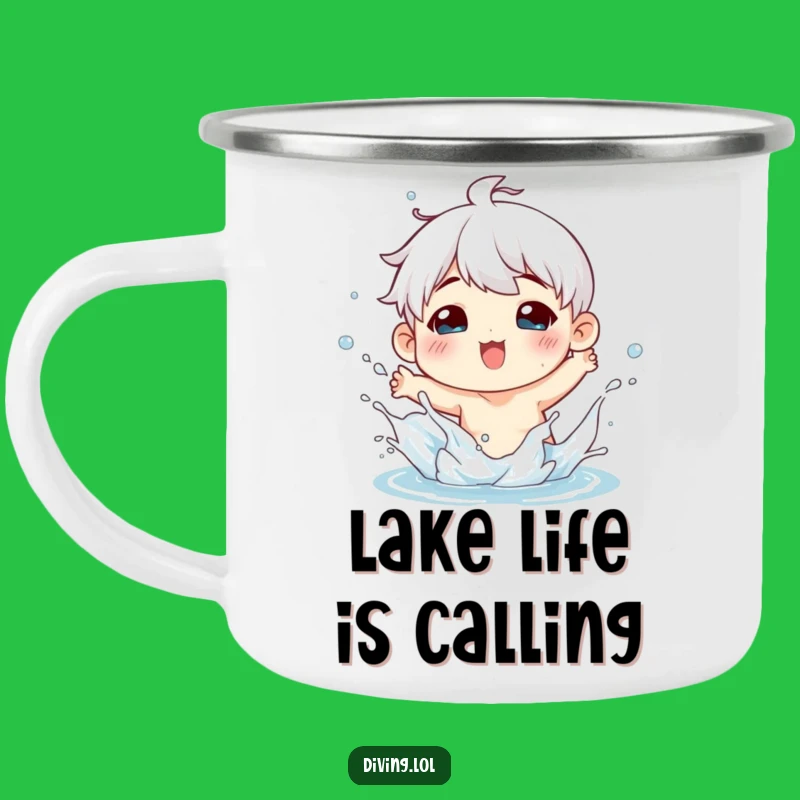 Funny Splashy Fun Camping Mug: Charming Figure's Playful Outdoor Gift