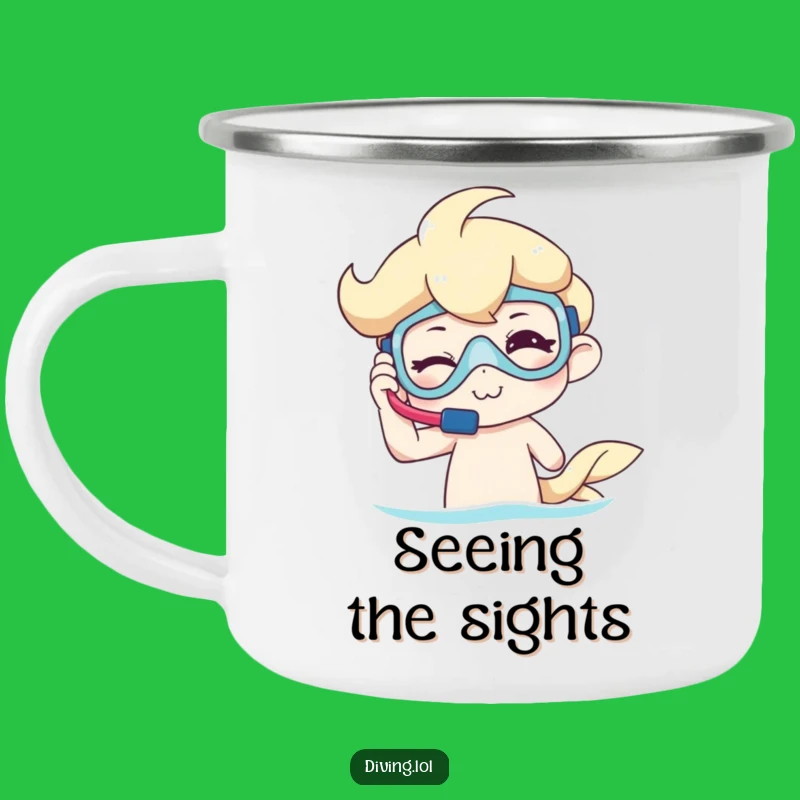 Funny Winking Snorkeler Camping Mug: Outdoor Adventures with a Wink, Durable Funny Gift
