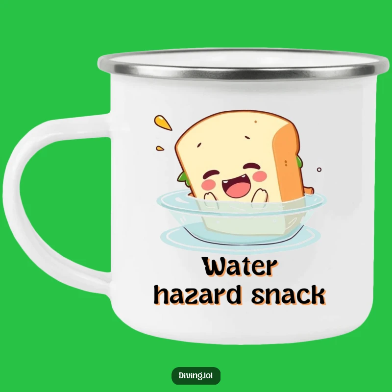Funny Sandwich Belly Flop Camping Mug: Adventure Fuel with Comical Mishaps