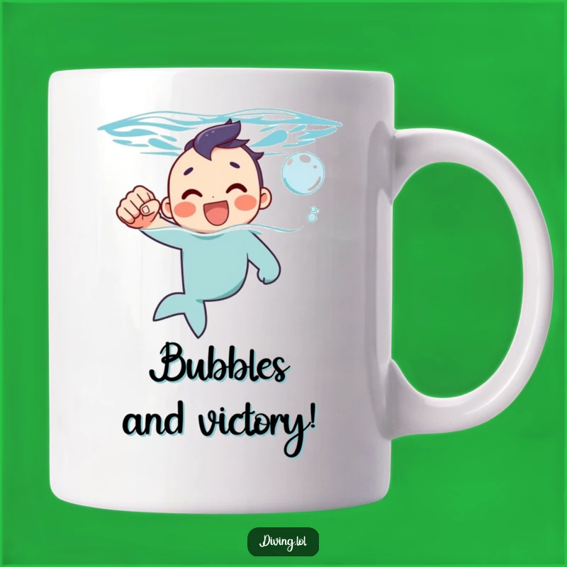 Funny Surfacing Fist Pump Mug - Celebrate Underwater Victories