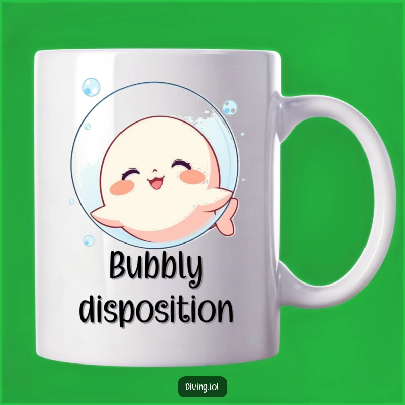 Funny Bubble Blowing Kawaii Mug: Underwater Fun, Adorable and Hilarious Gift