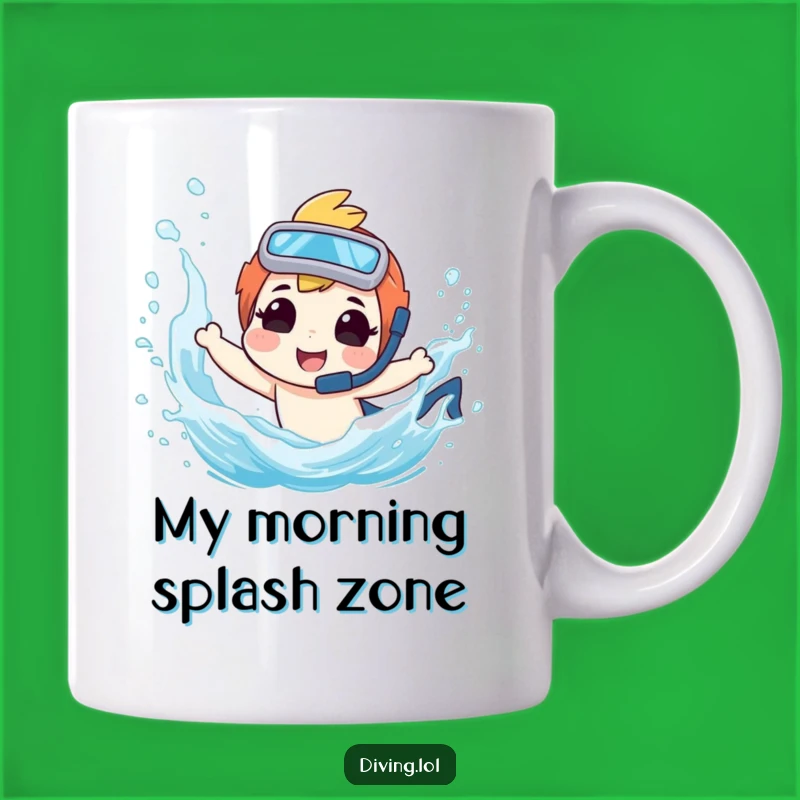 Funny Diving Buddy Mug - Playful Diver Character Splashing a Friend, Perfect Gift Mug