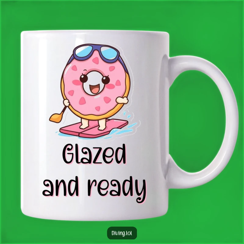Funny Doughnut Paddling Flippers Mug: Cheerful Foodie Gift for Water Lovers