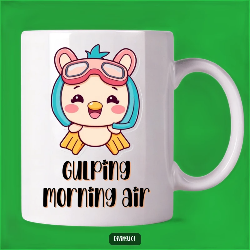 Funny Kawaii Flippers Mug: Adorable Snorkeler Gift for Fun Lovers