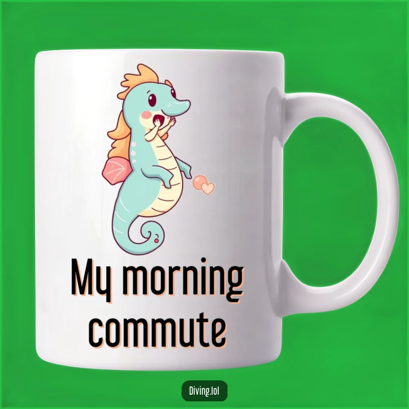 Funny Seahorse Rider Mug: Adorable Character's Hilarious Ocean Adventure Gift