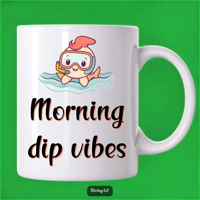 Funny Snorkel Character Mug: Happy Swimmer's Wavy Water Fun Gift