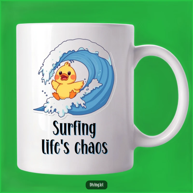 Funny Surprised Duck Mug: A Hilarious Wave Crash Cup, Perfect Funny Gift