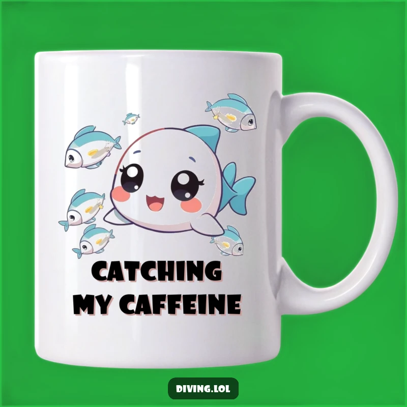 Funny Tiny Fish Chaser Mug: Delighted Eyes Gift for Joyful Souls
