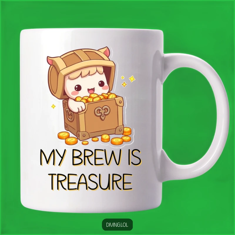 Funny Treasure Hunter Mug: Cute Character With Coins - Hilarious Wealth Gift for Him