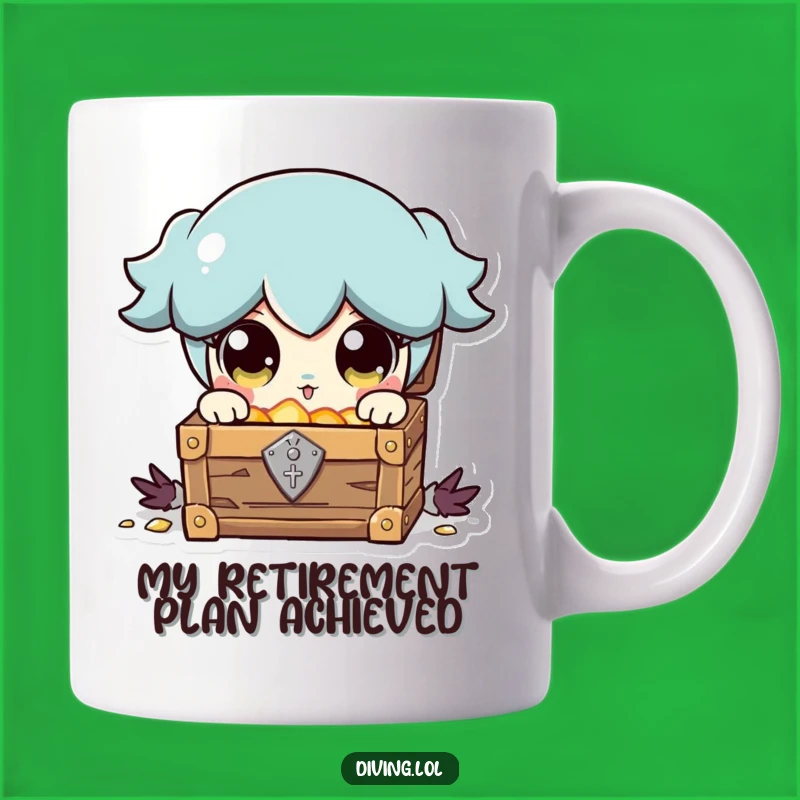 Funny Treasure Chest Discovery Mug: Shiny Eyes Character, Hilarious Gift Idea