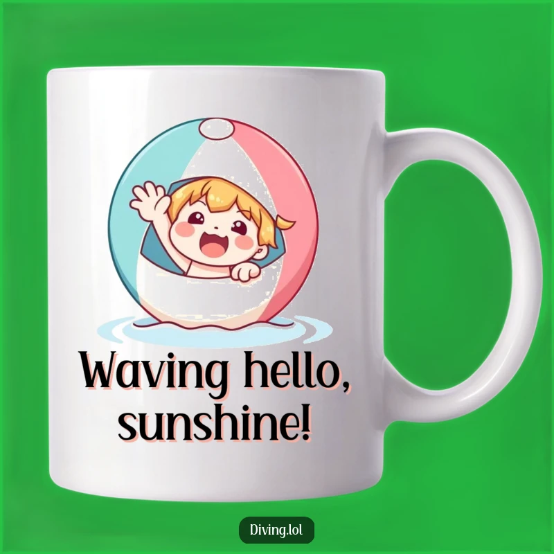 Funny Beach Ball Character Mug: A Hilarious Gift for Sunny Fun Lovers!