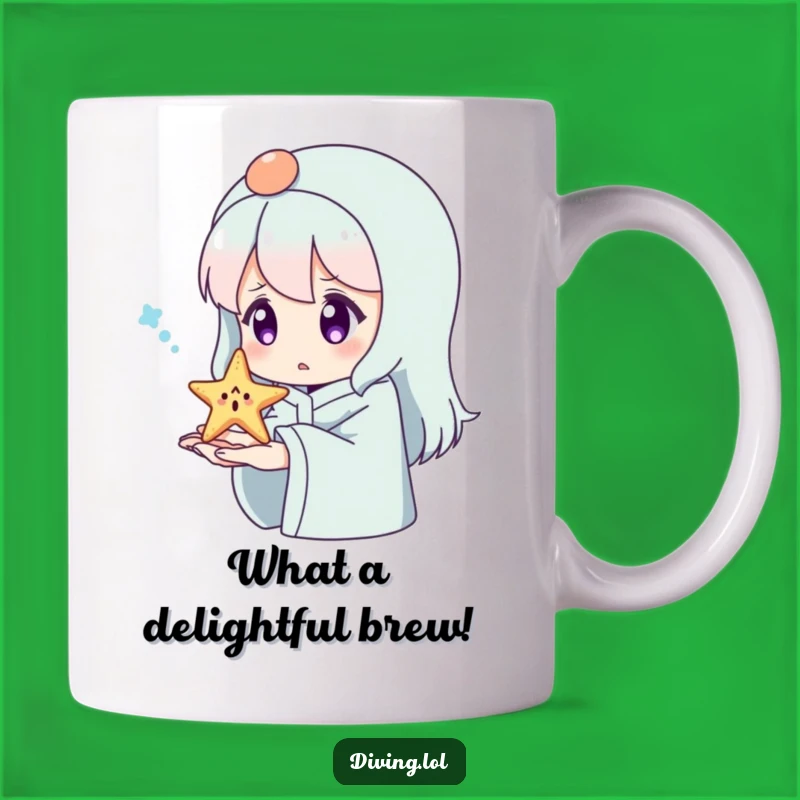 Funny Surprised Starfish Mug: Hilarious Beach Encounter Gift for Ocean Lovers