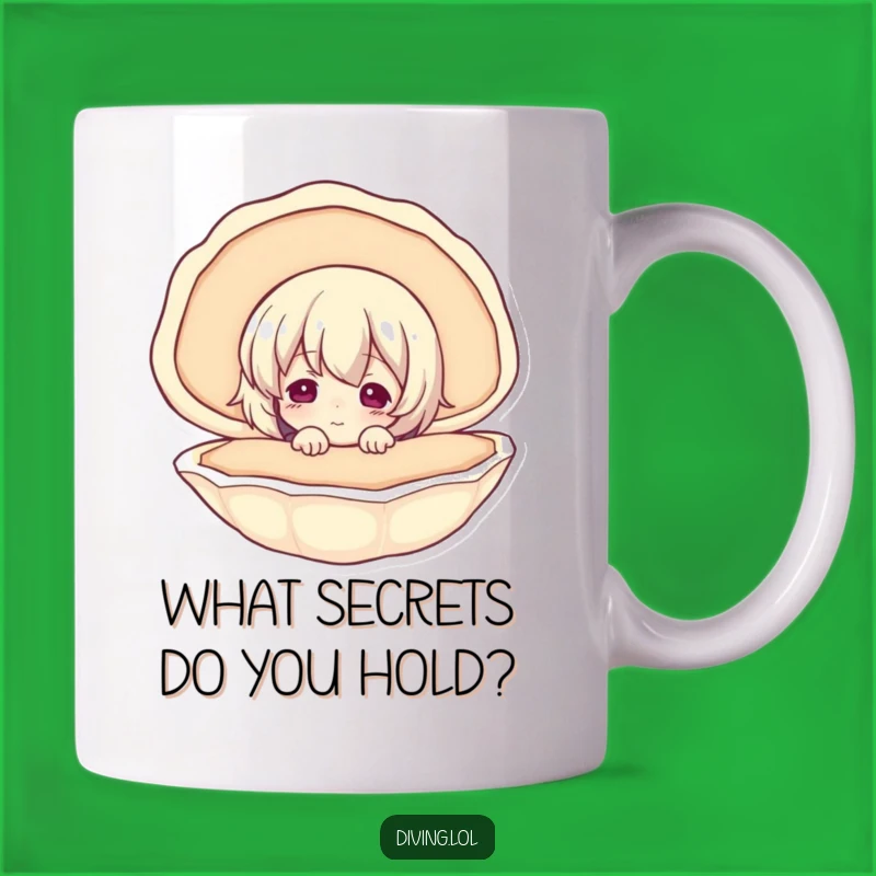 Funny Seashell Explorer Mug - Curious Character Peering, Perfect Gift for Beach Lovers