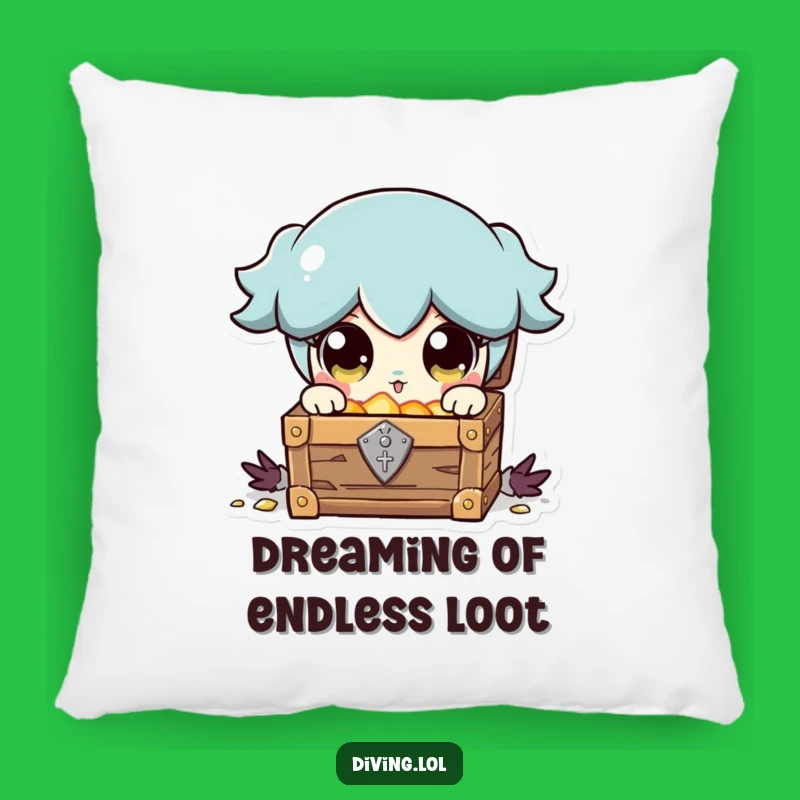 Funny Treasure Pillow: Wide Eyes Character, Cozy Humorous Accent Decor