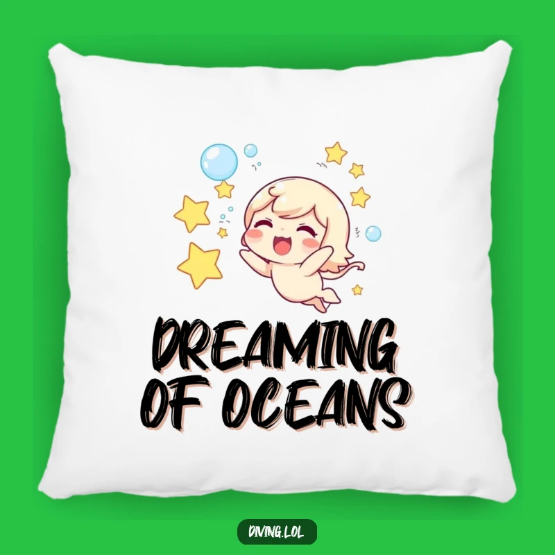 Funny Star Bubbles Pillow, Cozy Character's Underwater Dream Decor