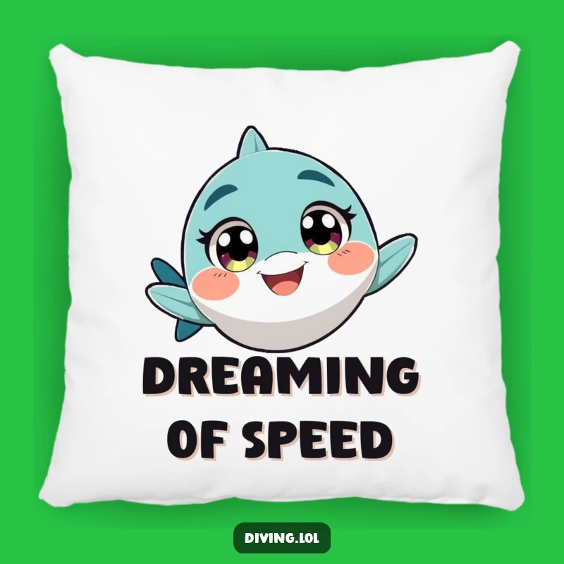 Funny Fast Swimmer Pillow, Cozy Character's Rapid Comfort Decor