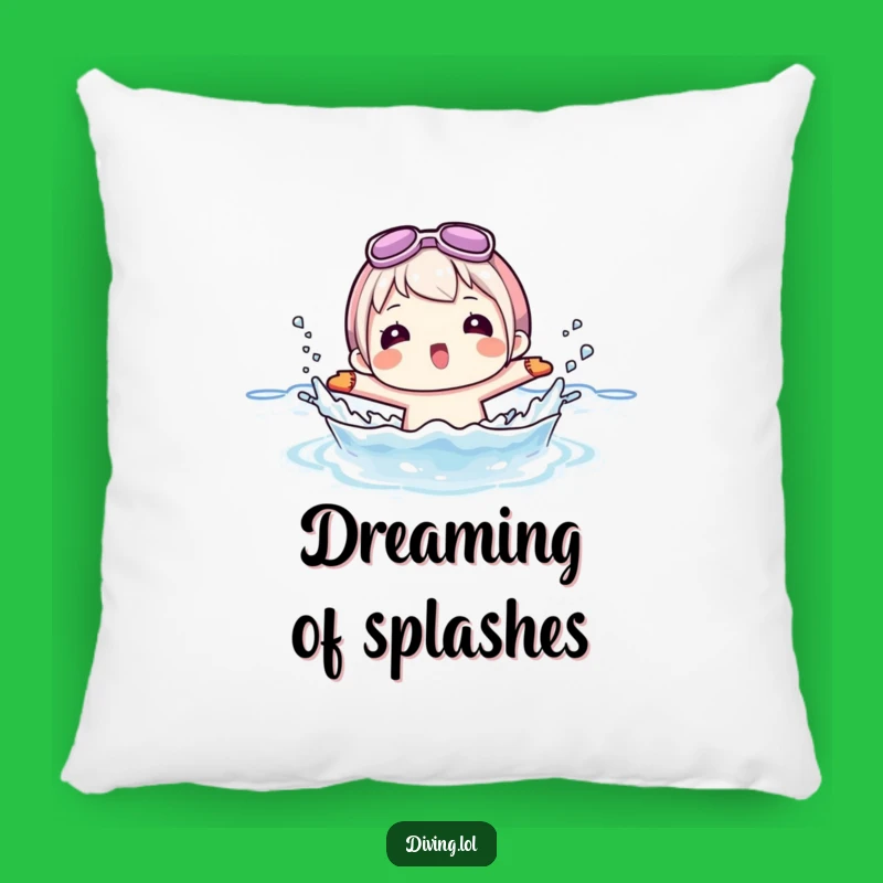 Funny Accent Pillow: Character's Flipping Splash Fun!