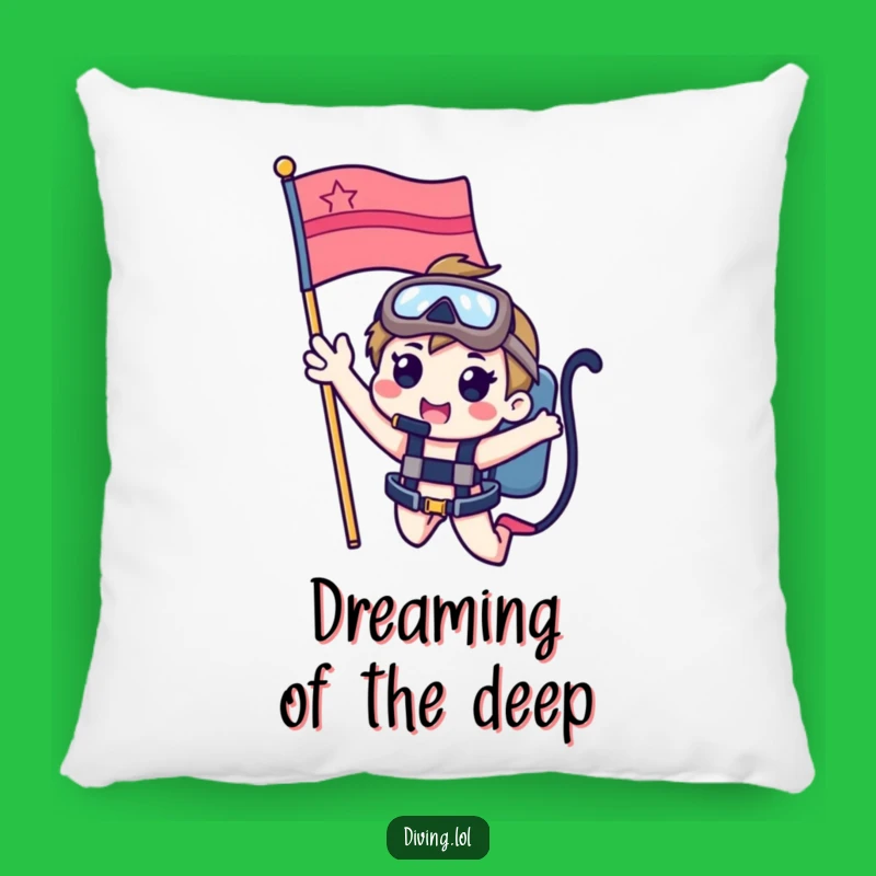 Funny Dive Flag Character Pillow: Cozy Ocean Dreams and Comfort
