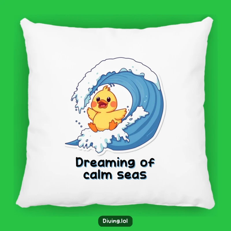 Funny Duck Wave Pillow: Cozy Beach Character Cushion, Ideal Funny Gift