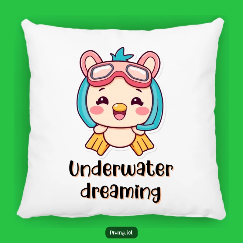 Funny Kawaii Flippers Pillow: Cozy Snorkeler Companion
