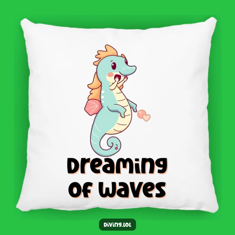 Funny Seahorse Rider Pillow: Cozy Character's Dreamy Ocean Adventure Cushion Gift