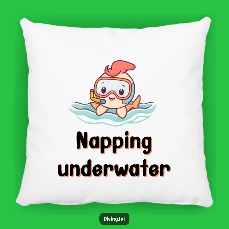 Funny Snorkel Character Pillow: Happy Swimmer's Cozy Wavy Comfort Funny Gift